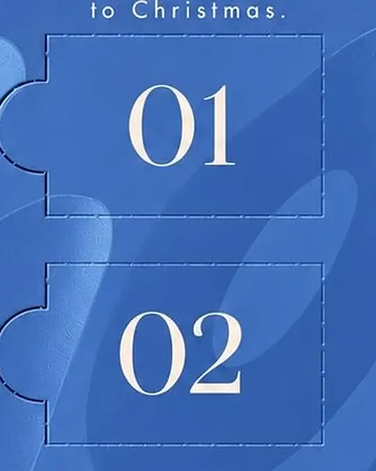 Doors 1 and 2 of the advent calendar for him, close up